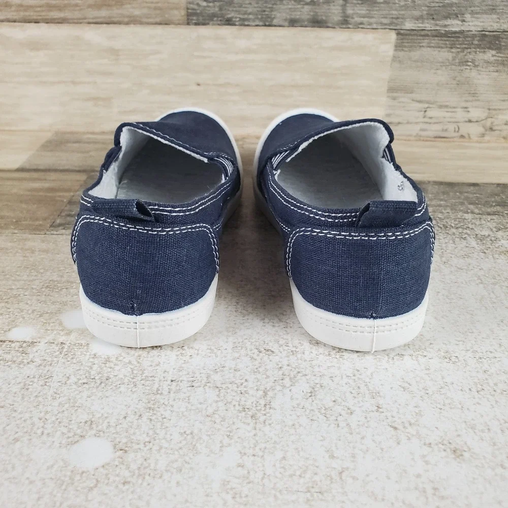 Jellypop Carlin Kids Shoes Sz 12 M Navy White Slip On Elastic Gore Sneakers